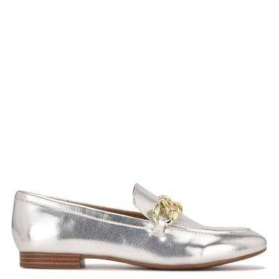 Nine West Chain Slip-On Plateadas | 9714ZROMG