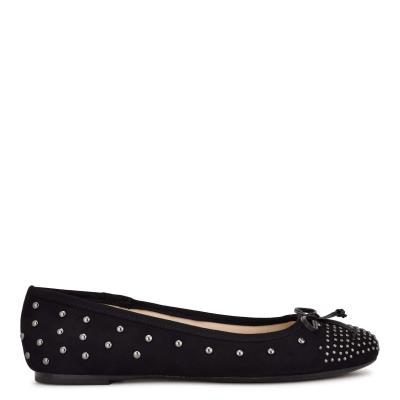 Nine West Curvy Studded Ballet Negras | 3457WCIUF