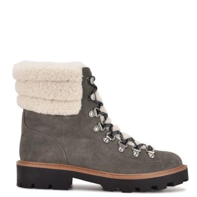 Nine West Rima Combat Lug Sole Gris | 5687SCPIR