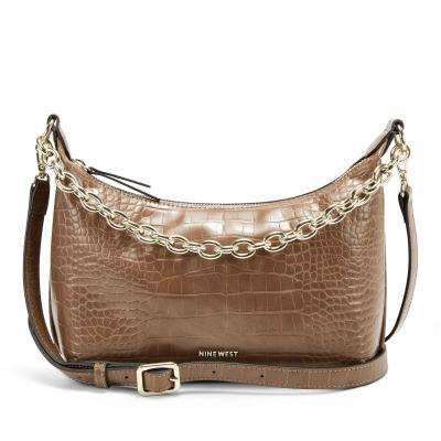 Nine West Ronnie Top Zip Shoulder Bag Marrones | 6349VJOPY